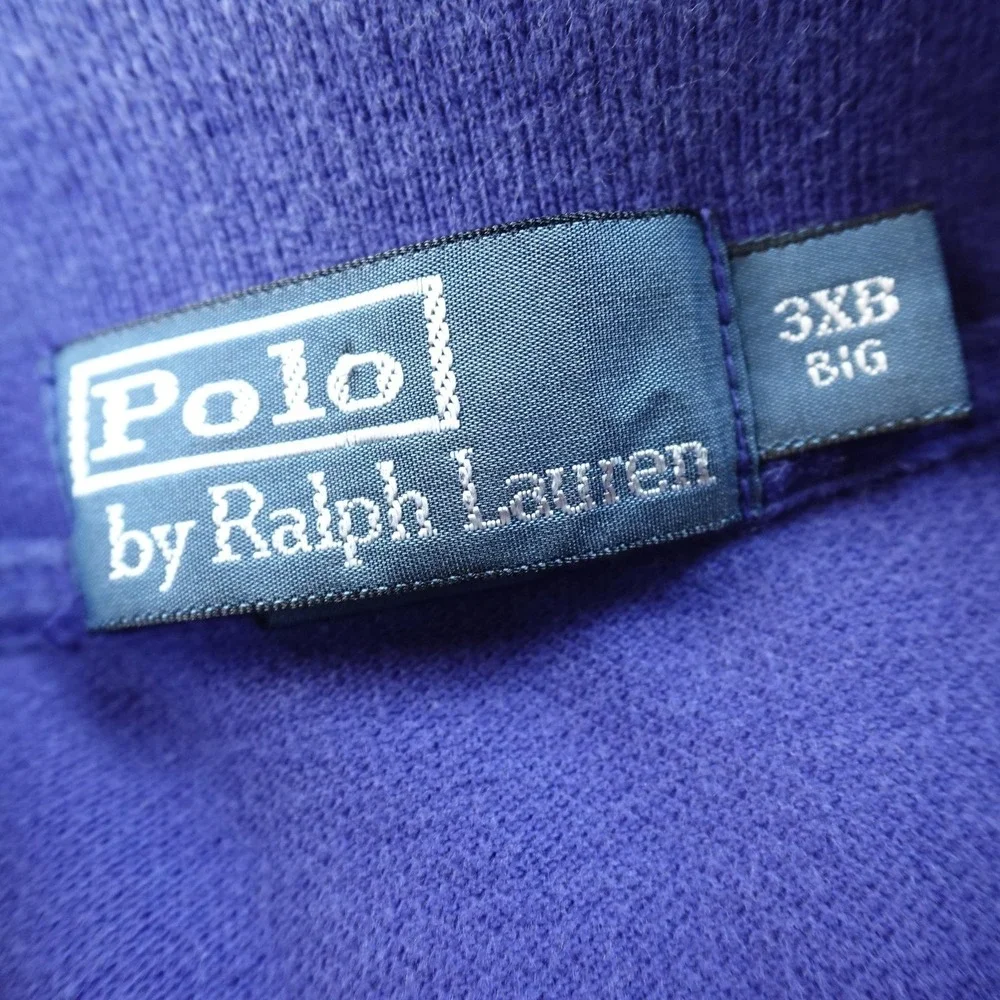 VTG Ralph Lauren Polo Shirt‎ Mens 3XB Blue Pique Pony Golf Short Sleeve Preppy